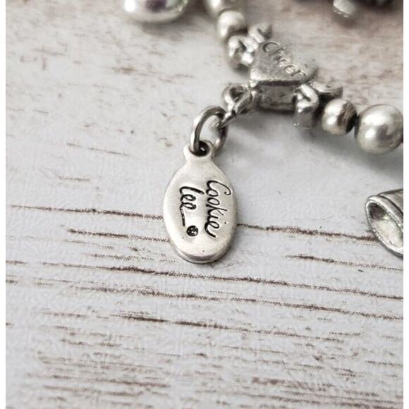 Vintage Cookie Lee Stretch Bracelet Silver Tone Cheer / Cheerleader Theme - Picture 3 of 4